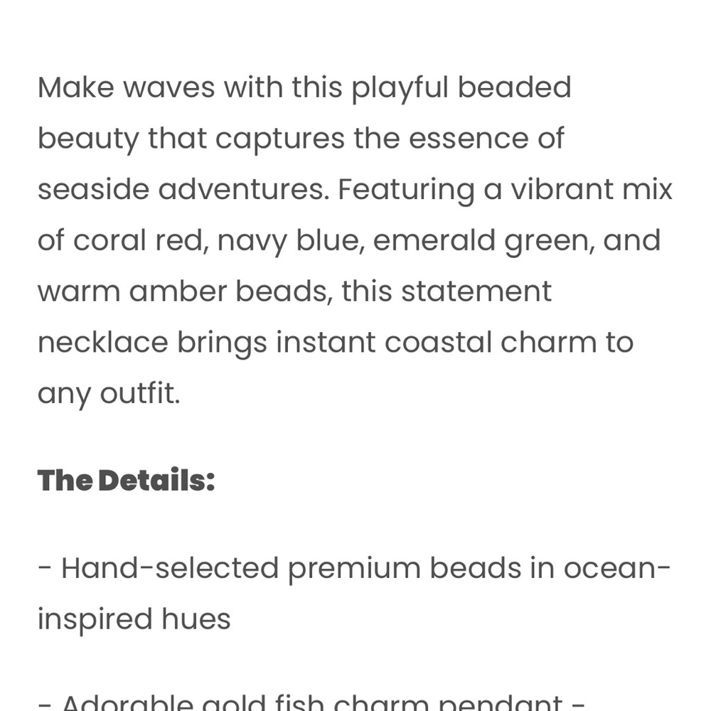 Colorful Beaded Fish Pendant Necklace — Green, Red & Blue - Picture 3 of 4